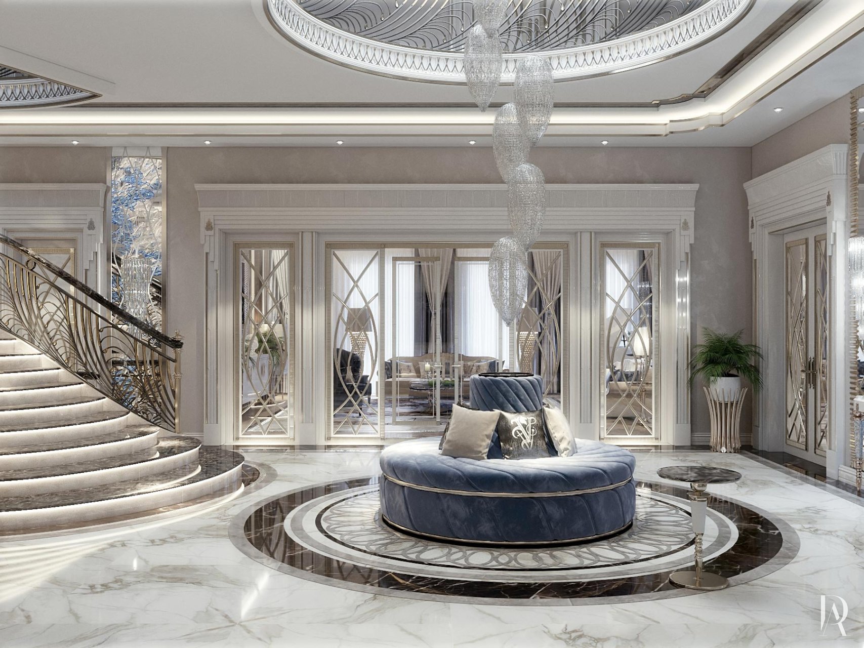 Дизайн загородного дома 1600 м²: Арт-деко интерьер. Фото 3