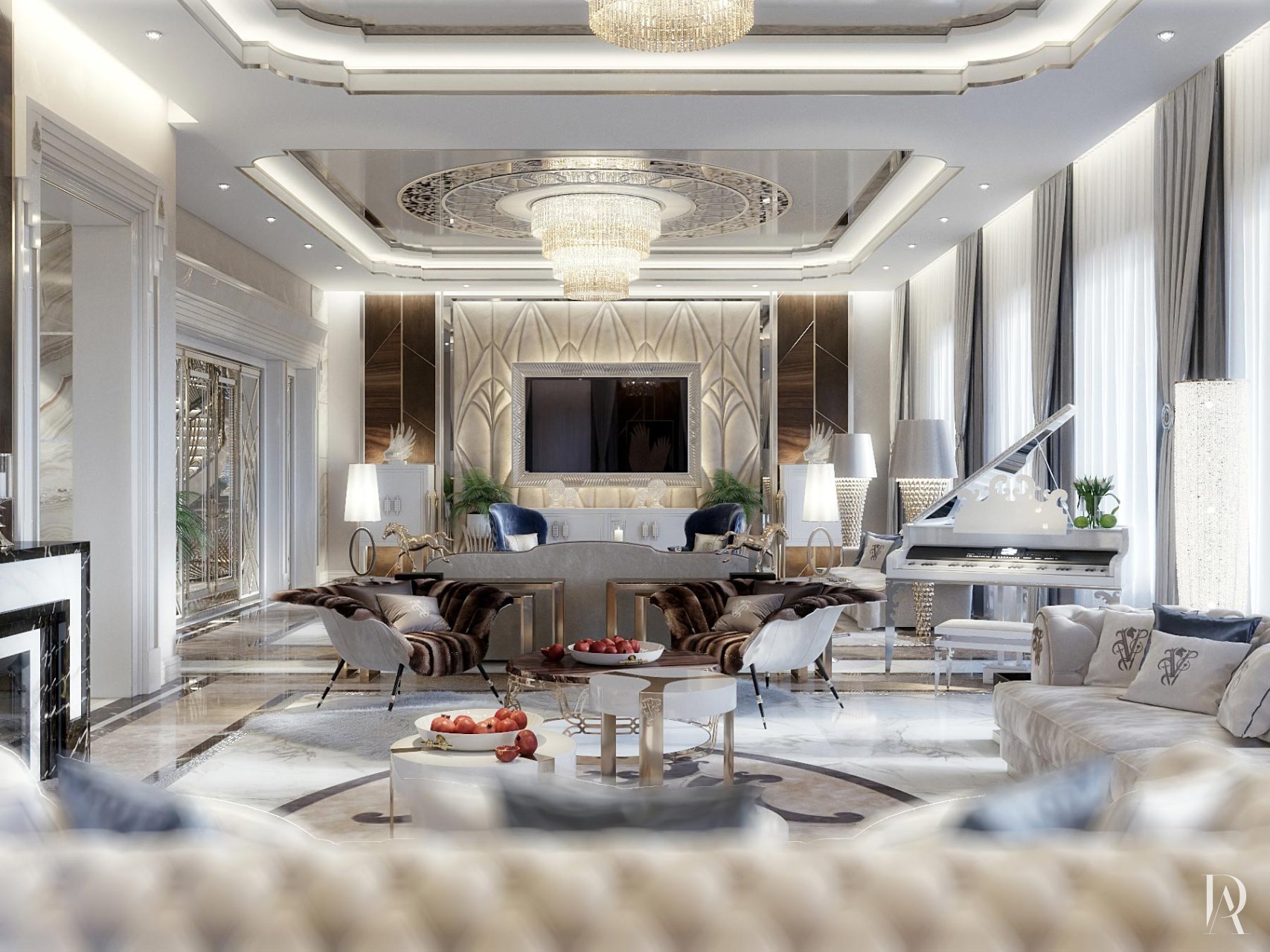 Дизайн загородного дома 1600 м²: Арт-деко интерьер. Фото 10