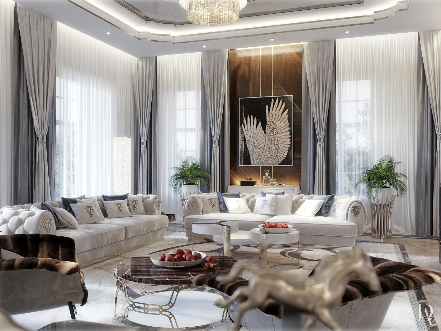 Дизайн загородного дома 1600 м²: Арт-деко интерьер. Фото 5