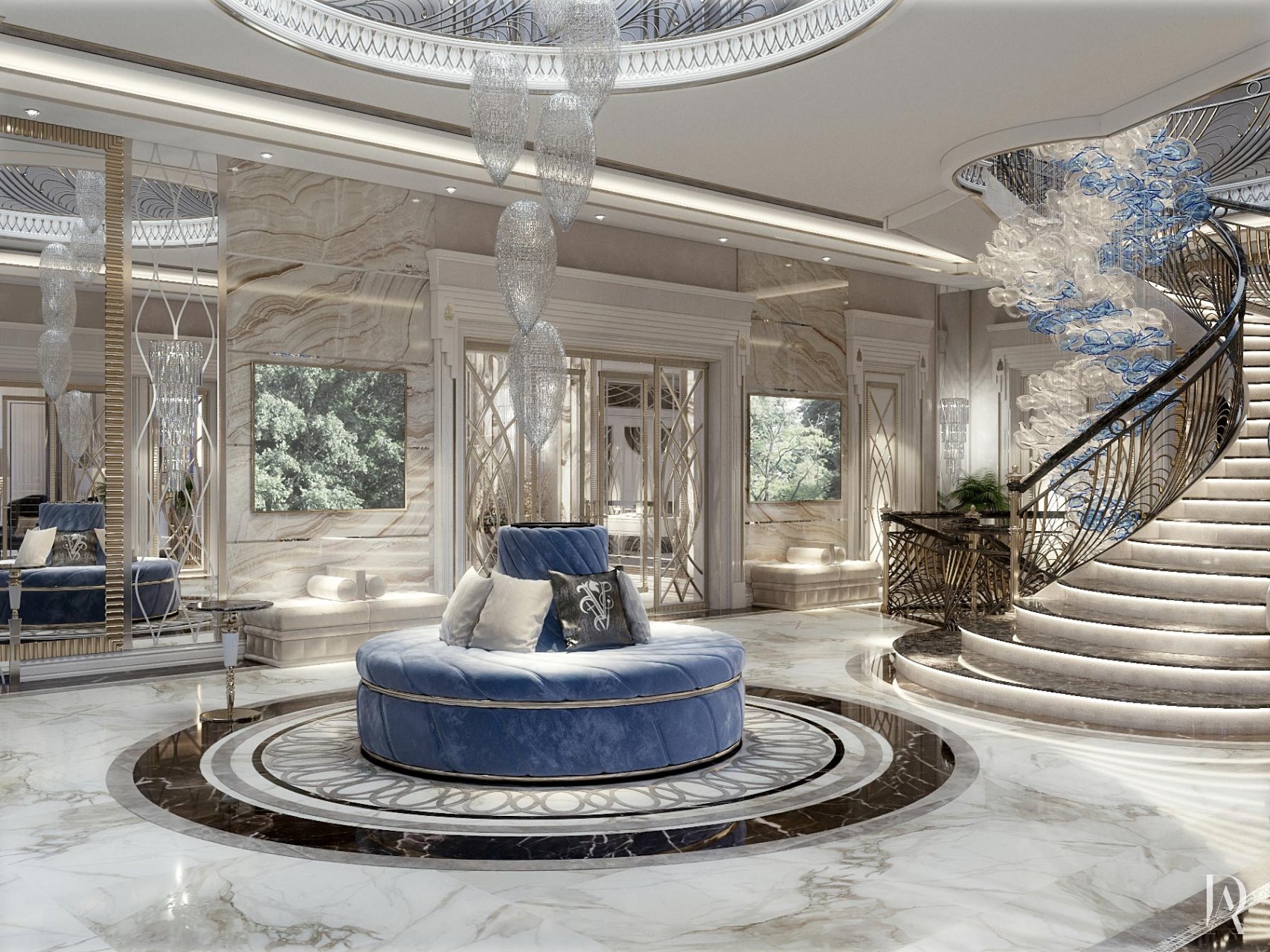 Дизайн загородного дома 1600 м²: Арт-деко интерьер. Фото 20
