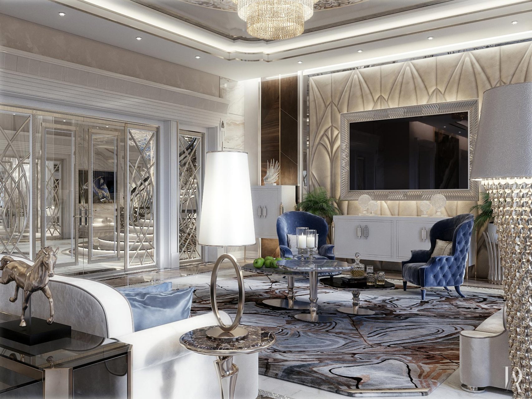 Дизайн загородного дома 1600 м²: Арт-деко интерьер. Фото 9