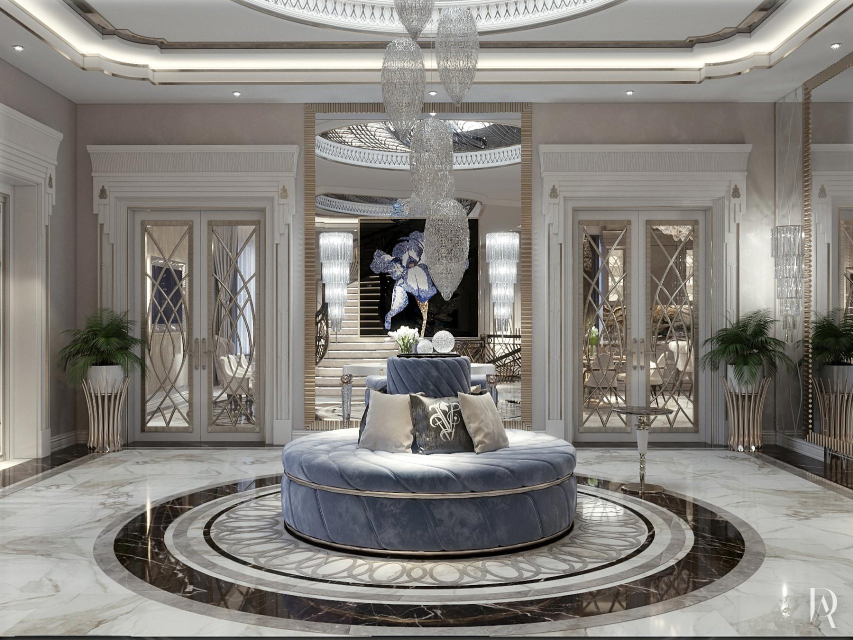 Дизайн загородного дома 1600 м²: Арт-деко интерьер. Фото 19