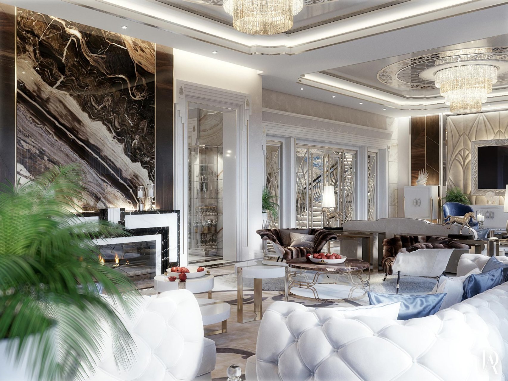 Дизайн загородного дома 1600 м²: Арт-деко интерьер. Фото 12